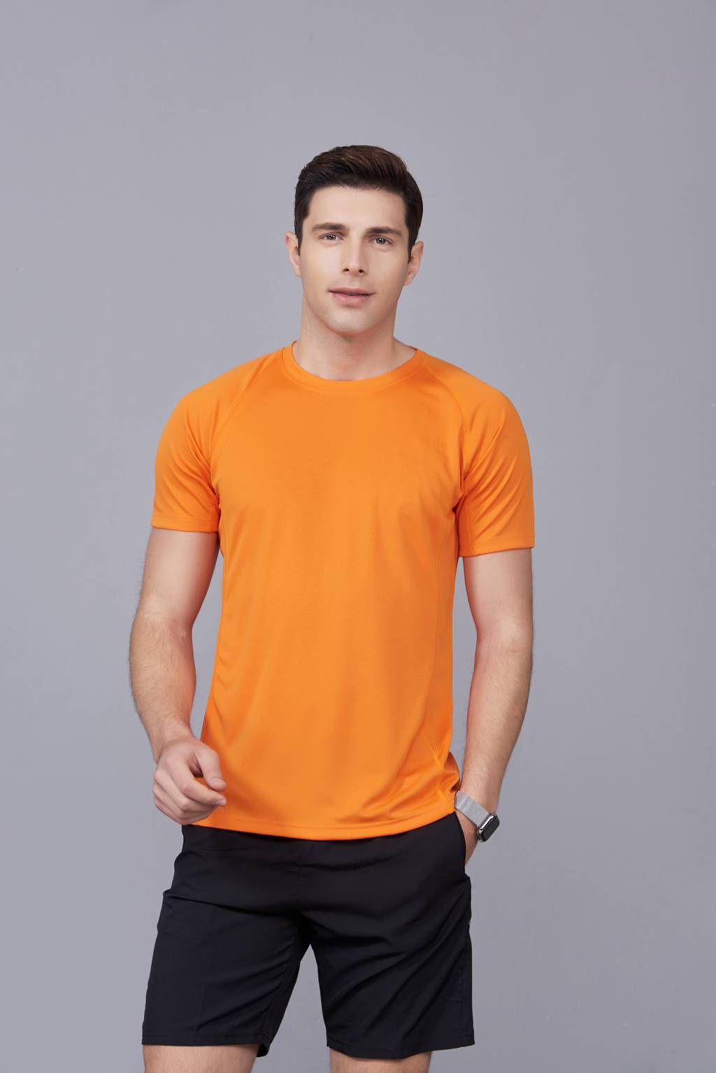 純色T恤  簡(jiǎn)約大方經(jīng)典時(shí)尚  橘色